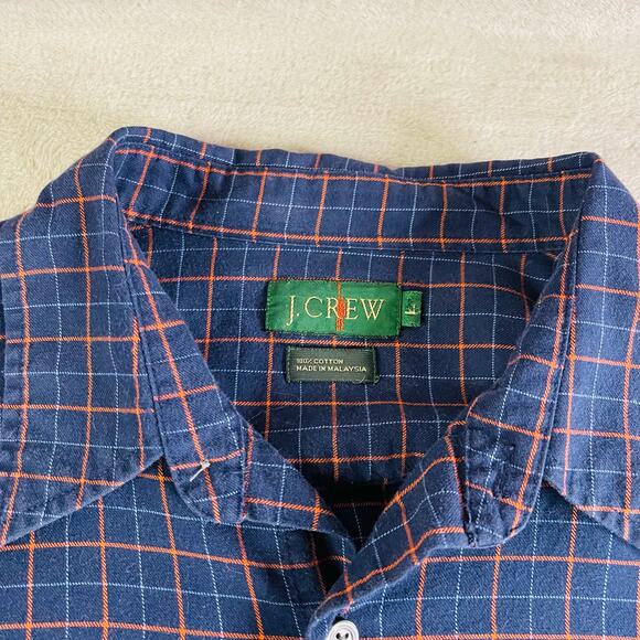 J Crew Shirt Mens Large Blue Red Plaid Long Sleeve Collared Button Up Pocket - Picture 2 of 9